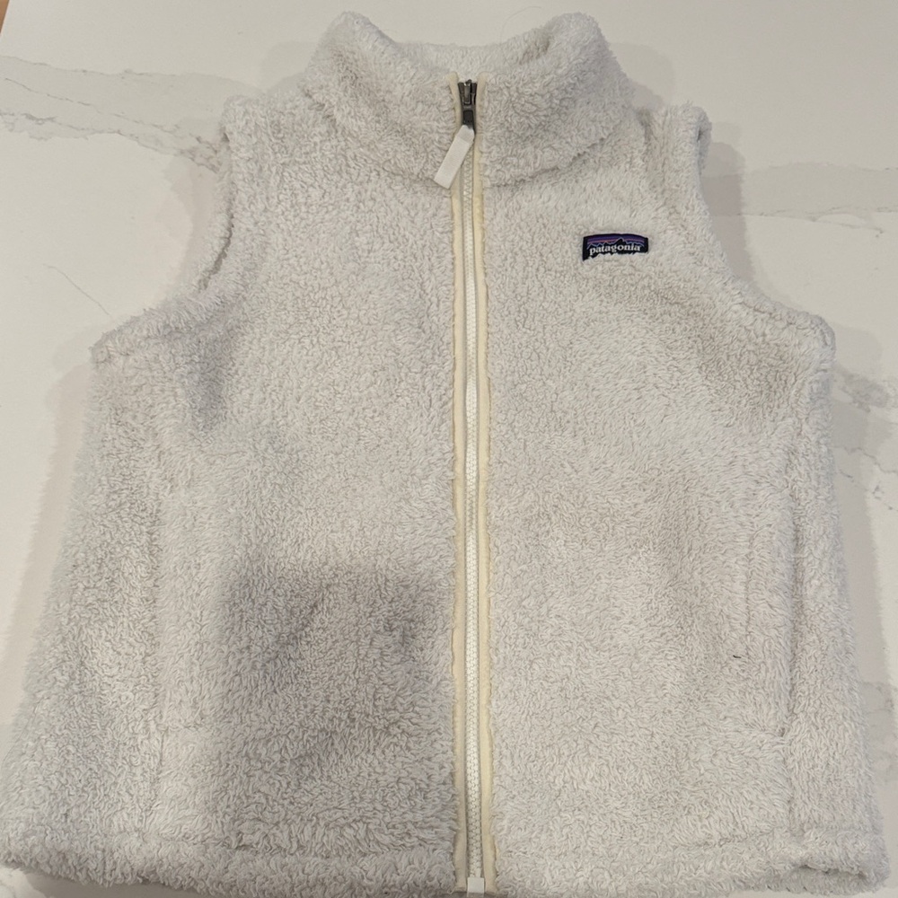 Patagonia Kids Soft White Fleece Vest